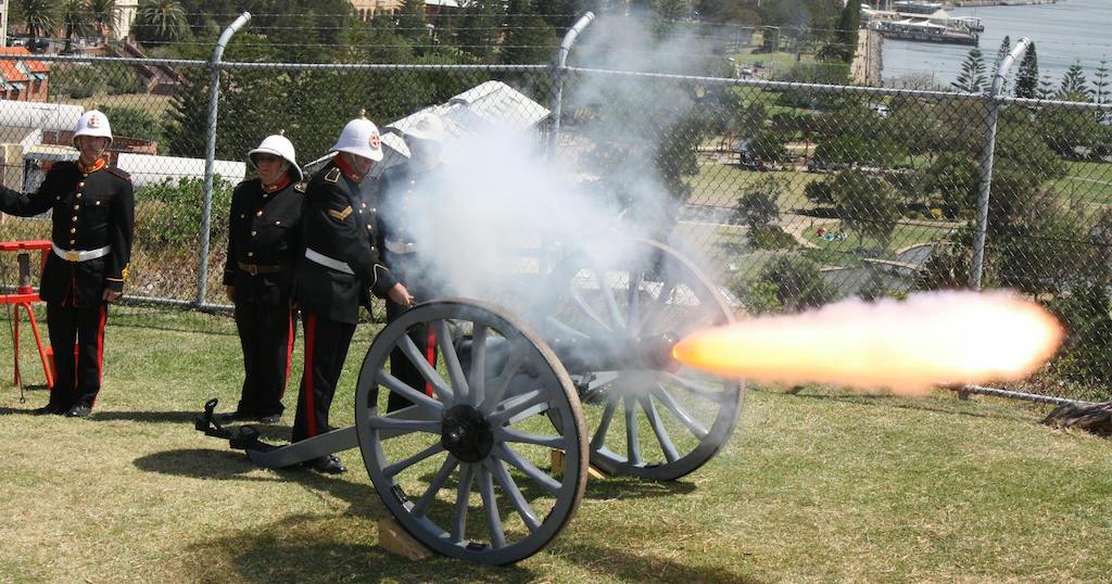 Gun firing Fort Scratchley Newcastle