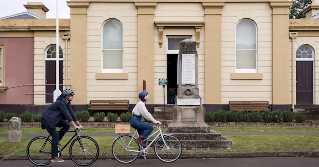 cycling in Morpeth NSW, near Newcastle